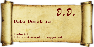 Daku Demetria névjegykártya